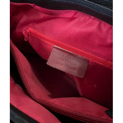 CZARNA WŁOSKA TOREBKA SHOPPER SKÓRA VERA PELLE