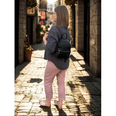 - VERA PELLE - czarny plecak skóra naturalna