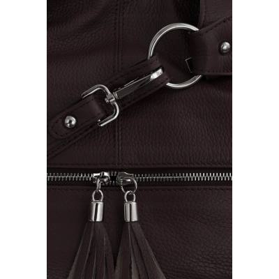 - Brązowa torebka skóra naturalna shopper czekoladowa torba Vera Pelle