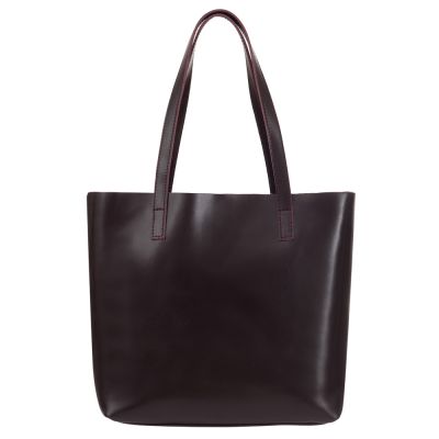 -25% Włoska A4 klasyczna bordowa wino skórzana torebka SKÓRA NATURALNA półmatowa shopper bag