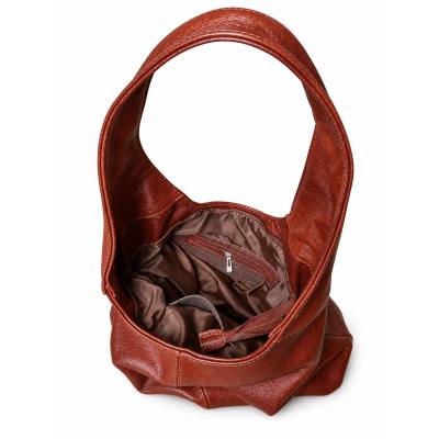 - BRĄZOWA TOREBKA SKÓRA NATURALNA SHOPPER BAG