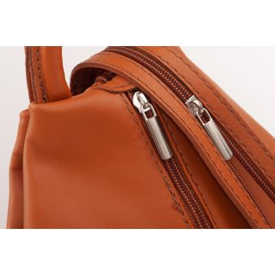 -30% WŁOSKI SKÓRZANY CAMEL RUDY MODNY PLECAK z kieszonkami