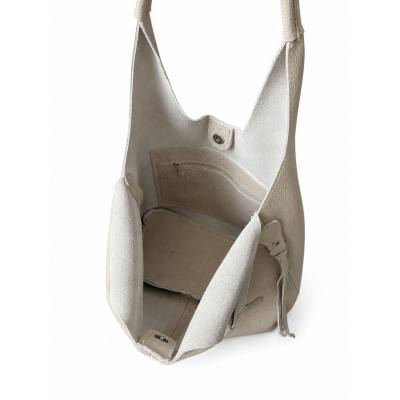 - HIT - BEŻOWA TOREBKA SKÓRA NATURALNA SHOPPER A4 TORBA SKÓRZANA