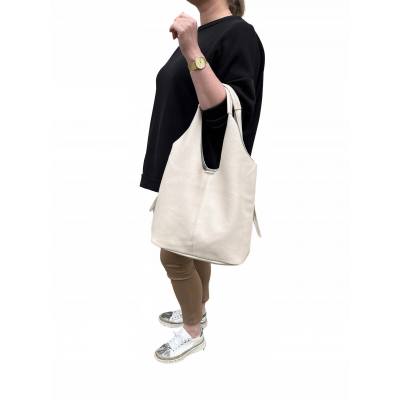 Beżowa torebka Shopper torebka A4 worek klasyczna torba MaxFly