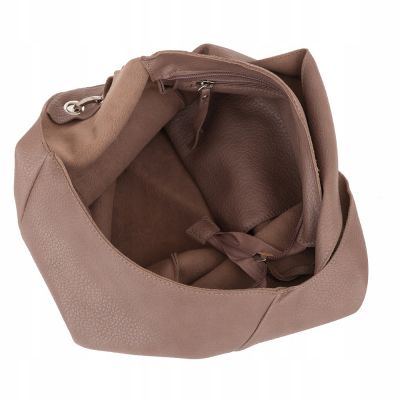 MAGIC BAGS - cappuccino asymetryczna torebka torba worek skóra A4