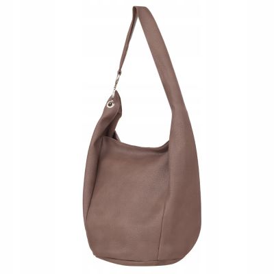 MAGIC BAGS - cappuccino asymetryczna torebka torba worek skóra A4