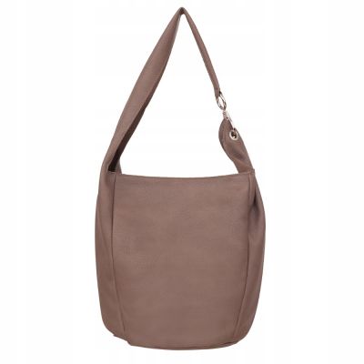 MAGIC BAGS - cappuccino asymetryczna torebka torba worek skóra A4
