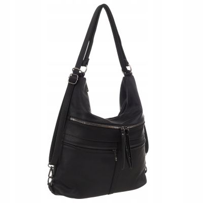 -25% czarna torebka plecak worek Gallantry 2w1 A4 torba