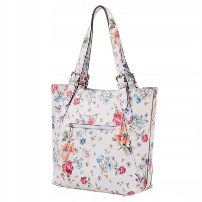 KWIATY włoska torebka Vera Pelle shopper w kwiaty HIT