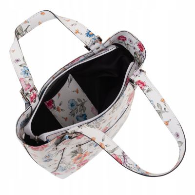KWIATY włoska torebka Vera Pelle shopper w kwiaty HIT