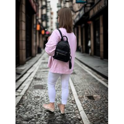 - VERA PELLE - czarny plecak skóra naturalna