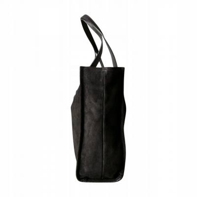 - Czarna zamszowa torebka shopper ZAMSZ NATURALNY Vera Pelle