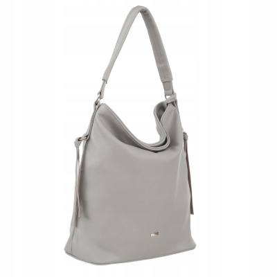 -20% SZARA TOREBKA ZE SKÓRY WOREK SHOPPER SKÓRA A4