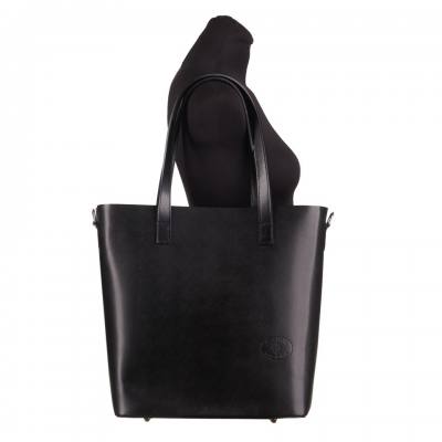 Włoska A4 klasyczna XXL czarna skórzana torebka SKÓRA NATURALNA shopper bag