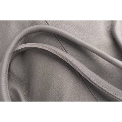 SZARA TOREBKA SKÓRZANA worek shopper bag SKÓRA NATURALNA