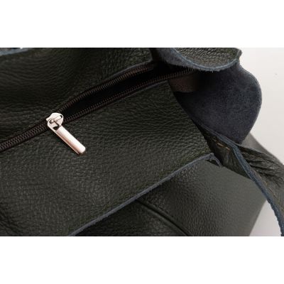 zielona duża skórzana torebka shopper A4