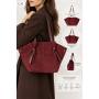 - Bordowa zamszowa torebka shopper burgund ZAMSZ NATURALNY Vera Pelle