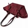 - Bordowa zamszowa torebka shopper burgund ZAMSZ NATURALNY Vera Pelle