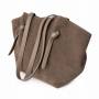 - Cappuccino fango zamszowa torebka shopper ZAMSZ NATURALNY Vera Pelle