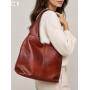 - BRĄZOWA TOREBKA SKÓRA NATURALNA SHOPPER BAG