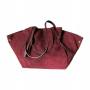 - Bordowa zamszowa torebka shopper burgund ZAMSZ NATURALNY Vera Pelle