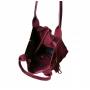 - Bordowa zamszowa torebka frędzle shopper boho ZAMSZ NATURALNY A4