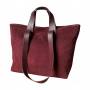 - Bordowa torebka zamszowa shopper burgund ZAMSZ NATURALNY Vera Pelle