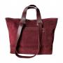 - Bordowa torebka zamszowa shopper burgund ZAMSZ NATURALNY Vera Pelle