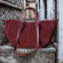 - Bordowa zamszowa torebka shopper burgund ZAMSZ NATURALNY Vera Pelle