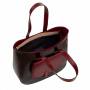 Vera Pelle - włoska czarna / bordo A4 skórzana torebka SKÓRA NATURALNA shopper bag