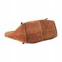- Camel zamszowa torebka shopper ruda karmelowy ZAMSZ NATURALNY Vera Pelle