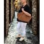 - Camel zamszowa torebka shopper ruda karmelowy ZAMSZ NATURALNY Vera Pelle