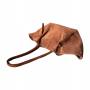 - Camel zamszowa torebka shopper ruda karmelowy ZAMSZ NATURALNY Vera Pelle