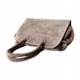 - BORSE IN PELLE Cappuccino zamszowa torebka kuferek shopper XL taupe