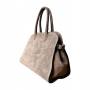 - BORSE IN PELLE Cappuccino zamszowa torebka kuferek shopper XL taupe