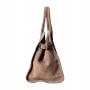 - BORSE IN PELLE Cappuccino zamszowa torebka kuferek shopper XL taupe