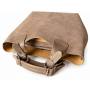 - Cappuccino zamszowa torebka shopper taupe ZAMSZ NATURALNY Vera Pelle