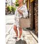 - Cappuccino zamszowa torebka shopper taupe ZAMSZ NATURALNY Vera Pelle