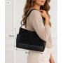 - Czarna torebka shopper ZAMSZ NATURALNY + SKÓRA NATURALNA Vera Pelle