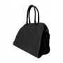 - BORSE IN PELLE Czarna zamszowa torebka kuferek shopper XL