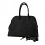 - BORSE IN PELLE Czarna zamszowa torebka kuferek shopper XL