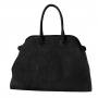 - BORSE IN PELLE Czarna zamszowa torebka kuferek shopper XL