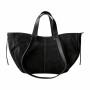 - Czarna zamszowa torebka shopper ZAMSZ NATURALNY Vera Pelle