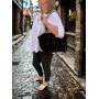 - Czarna zamszowa torebka shopper ZAMSZ NATURALNY Vera Pelle