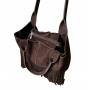 - Czekoladowa zamszowa torebka frędzle shopper boho ciemny brąz ZAMSZ A4