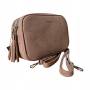 - Flora&Co taupe zamszowa torebka listonoszka cappuccino zamsz frędzle Flora