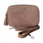 - Flora&Co taupe zamszowa torebka listonoszka cappuccino zamsz frędzle Flora