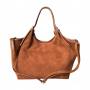 - Camel zamszowa torebka shopper XL ruda karmelowa ZAMSZ NATURALNY A4 Vera Pelle