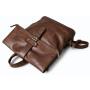 - PAOLO BAGS Plecak Damski Vintage Eko Skóra Brązowy Czekoladowy Miejski A4