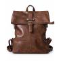 - PAOLO BAGS Plecak Damski Vintage Eko Skóra Brązowy Czekoladowy Miejski A4